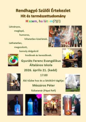 Rendhagyó szülői értekezletre várunk mindenkit