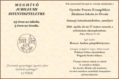Meghívó jubileumi Gyurátz Ünnepre
